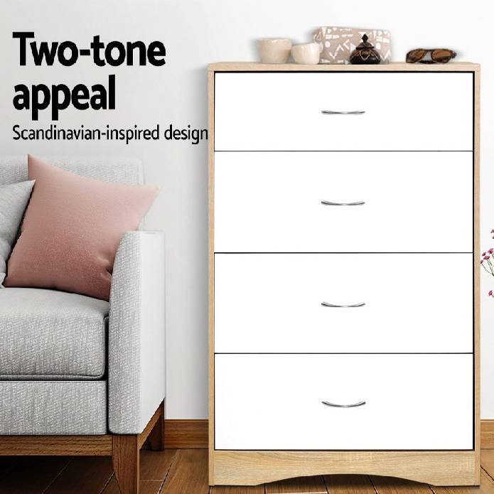 Artiss Chest of Drawers Tallboy Dresser Table Bedroom Storage White Wood Cabinet