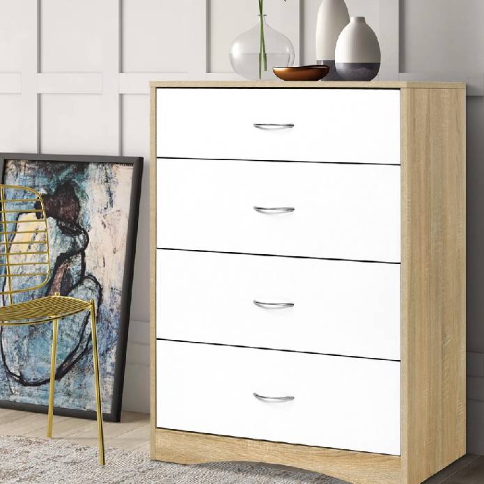 Artiss Chest of Drawers Tallboy Dresser Table Bedroom Storage White Wood Cabinet