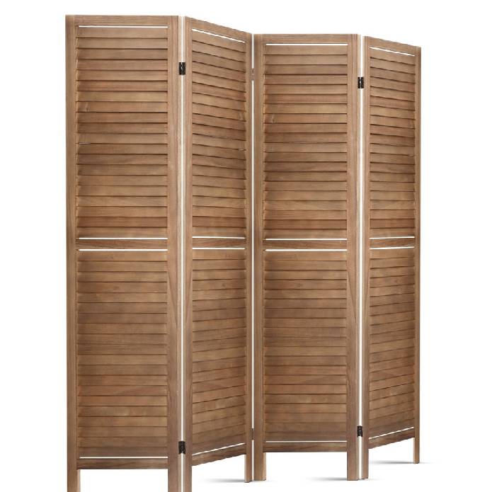 Artiss Room Divider Privacy Screen Foldable Partition Stand 4 Panel Brown
