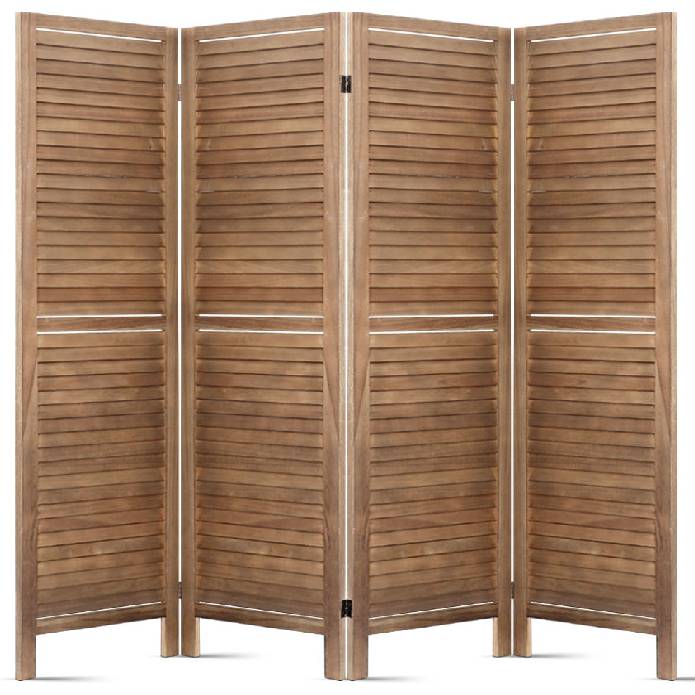 Artiss Room Divider Privacy Screen Foldable Partition Stand 4 Panel Brown
