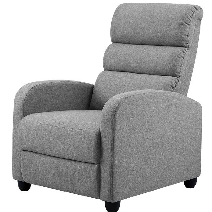 Artiss Luxury Recliner Chair Chairs Lounge Armchair Sofa Fabric Cover Grey