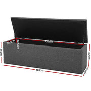 Artiss Storage Ottoman Blanket Box Linen Foot Stool Rest Chest Couch Grey