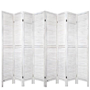 Artiss 8 Panel Room Divider Screen Privacy Wood Dividers Timber Stand White