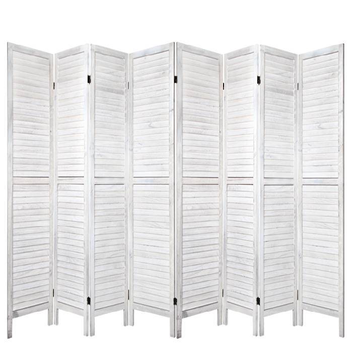 Artiss 8 Panel Room Divider Screen Privacy Wood Dividers Timber Stand White