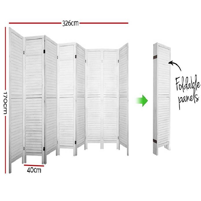 Artiss 8 Panel Room Divider Screen Privacy Wood Dividers Timber Stand