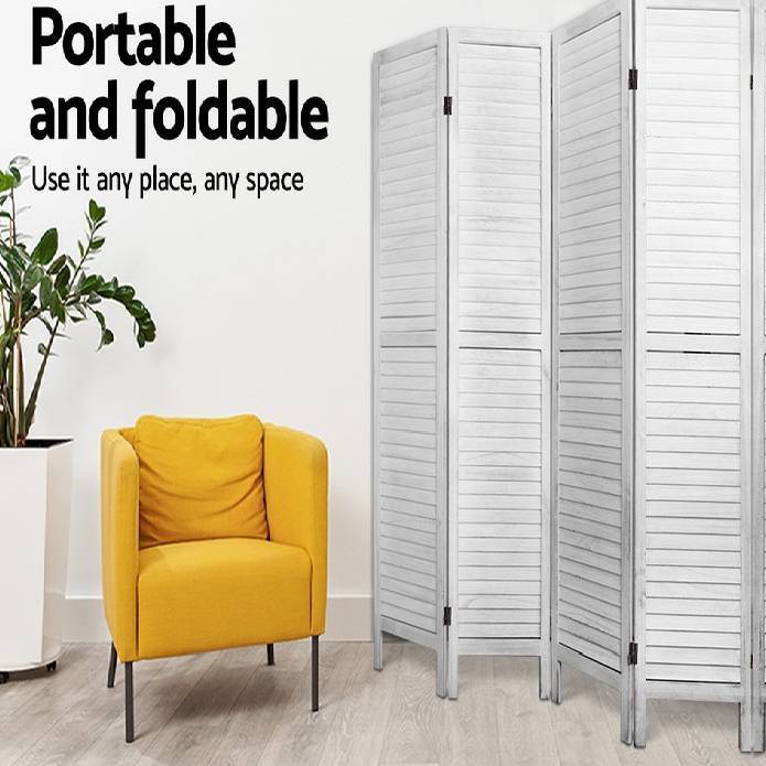 Artiss 8 Panel Room Divider Screen Privacy Wood Dividers Timber Stand