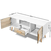 Artiss Wooden Entertainment Unit - White & Wood