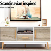 Artiss Wooden Entertainment Unit - White & Wood