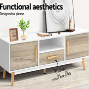 Artiss Wooden Entertainment Unit - White & Wood
