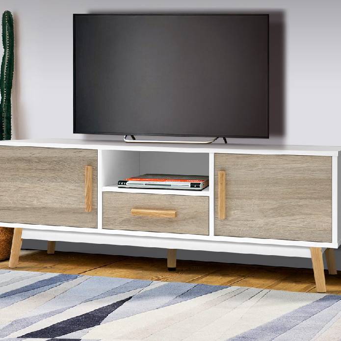 Artiss Wooden Entertainment Unit - White & Wood
