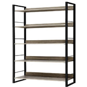 Artiss Bookshelf Wooden Display Shelves Bookcase Shelf Storage Metal Wall Black