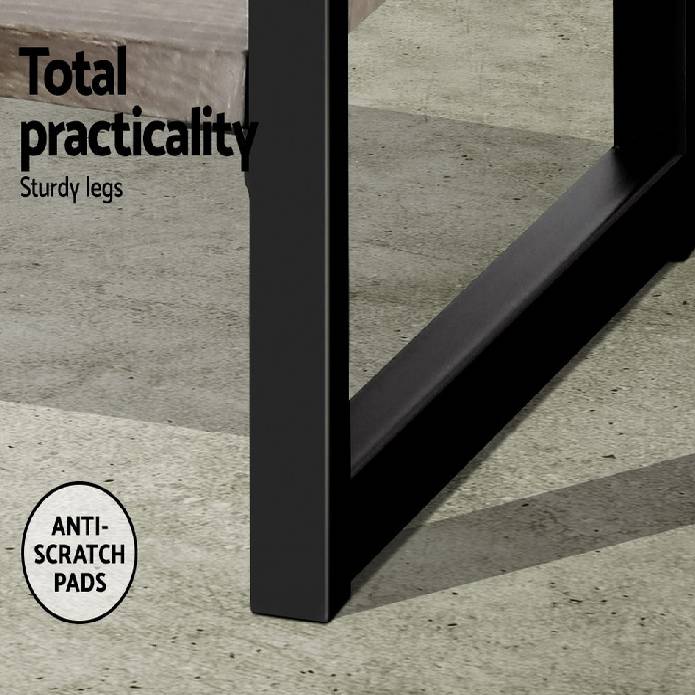 Artiss Bookshelf Wooden Display Shelves Bookcase Shelf Storage Metal Wall Black