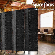 Artiss Room Divider 8 Panel Dividers Privacy Screen Rattan Wooden Stand