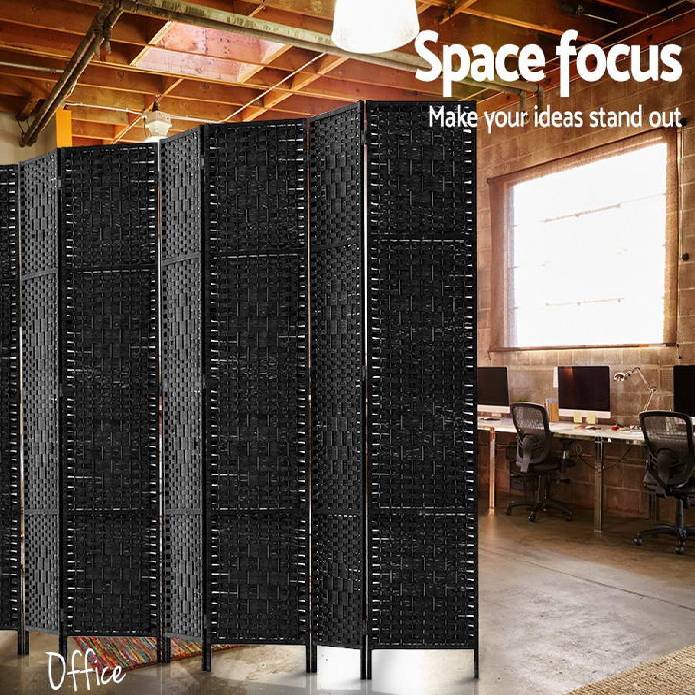 Artiss Room Divider 8 Panel Dividers Privacy Screen Rattan Wooden Stand
