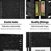 Artiss Room Divider 8 Panel Dividers Privacy Screen Rattan Wooden Stand