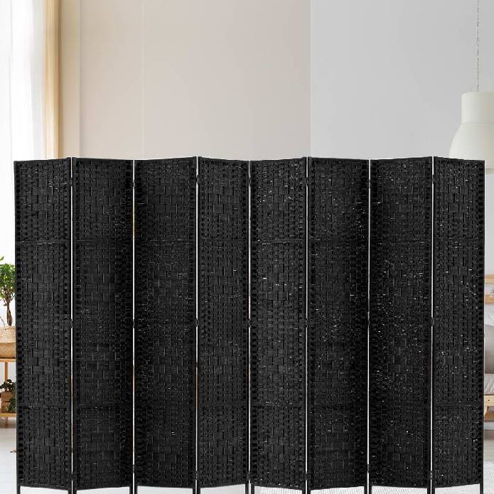 Artiss Room Divider 8 Panel Dividers Privacy Screen Rattan Wooden Stand