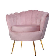 Artiss Armchair Lounge Chair Accent Armchairs Retro Lounge Accent Chair Single Sofa Velvet Shell Back Sea Pink