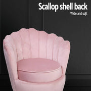 Artiss Armchair Lounge Chair Accent Armchairs Retro Lounge Accent Chair Single Sofa Velvet Shell Back Sea