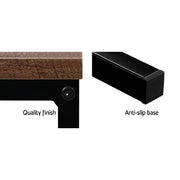 Artiss Coffee Table Wooden Rustic Vintage Storage Shelf Metal Frame Black