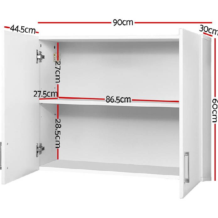 Cefito Wall Cabinet Storage Bathroom Kitchen Bedroom Cupboard Organiser White