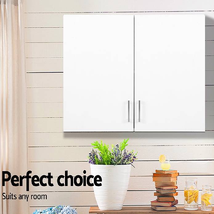 Cefito Wall Cabinet Storage Bathroom Kitchen Bedroom Cupboard Organiser White