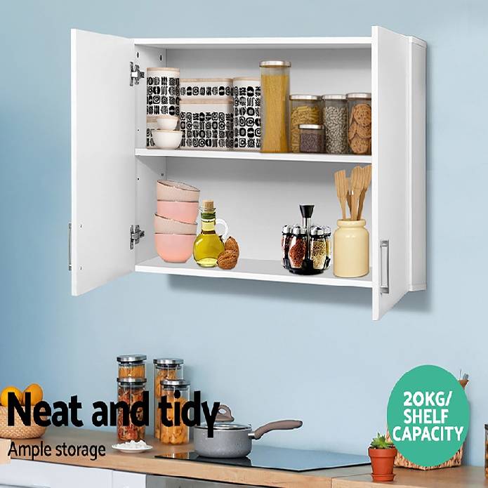 Cefito Wall Cabinet Storage Bathroom Kitchen Bedroom Cupboard Organiser White