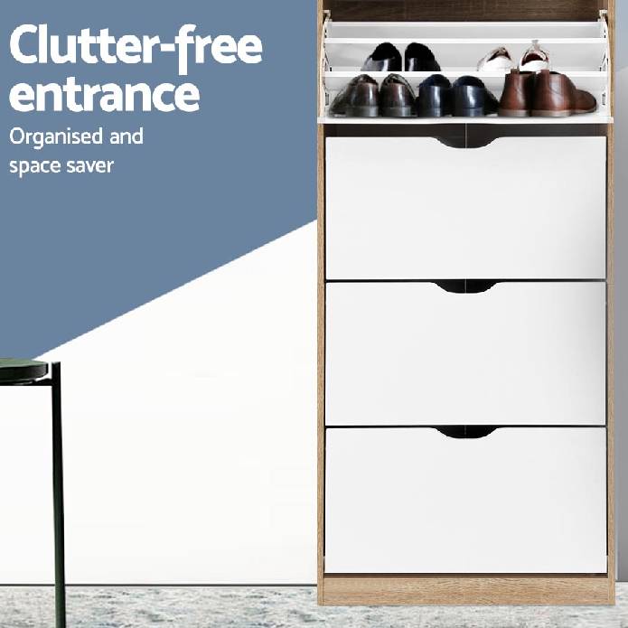 Artiss 48 Pairs Shoe Cabinet Rack Organiser Storage Shelf Wooden