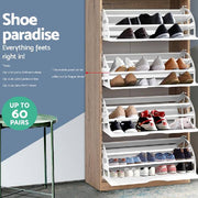 Artiss 48 Pairs Shoe Cabinet Rack Organiser Storage Shelf Wooden