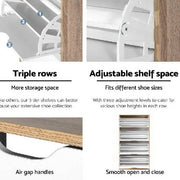 Artiss 48 Pairs Shoe Cabinet Rack Organiser Storage Shelf Wooden