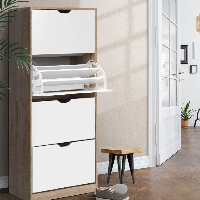 Artiss 48 Pairs Shoe Cabinet Rack Organiser Storage Shelf Wooden