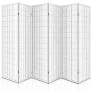 Artiss 6 Panel Room Divider Privacy Screen Foldable Pine Wood Stand White
