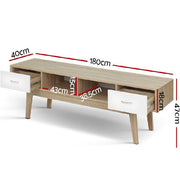 Artiss TV Cabinet Entertainment Unit Stand Storage Drawer Scandinavian 180cm Oak