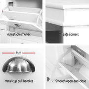 Shoe Cabinet Shoes Storage Rack Organiser White Shelf Drawer Cupboard 24 Pairs