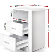 Artiss Bedside Tables Drawers Storage Cabinet Drawers Side Table White