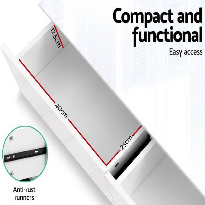 Artiss Modern Coffee Table 4 Storage Drawers High Gloss Living Room Furniture White