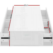 Artiss Modern Coffee Table 4 Storage Drawers High Gloss Living Room Furniture White