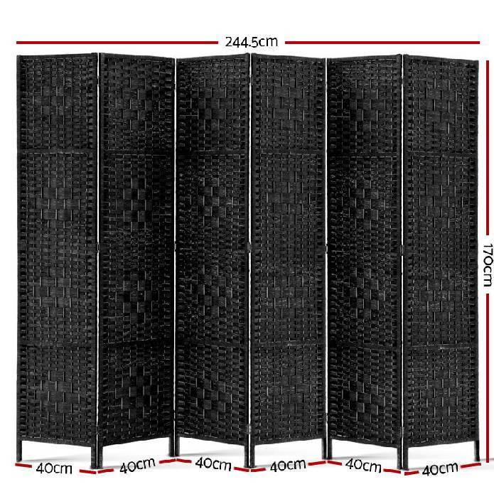 Artiss 6 Panel Room Divider Screen Privacy Rattan Timber Foldable Dividers Stand Hand Woven