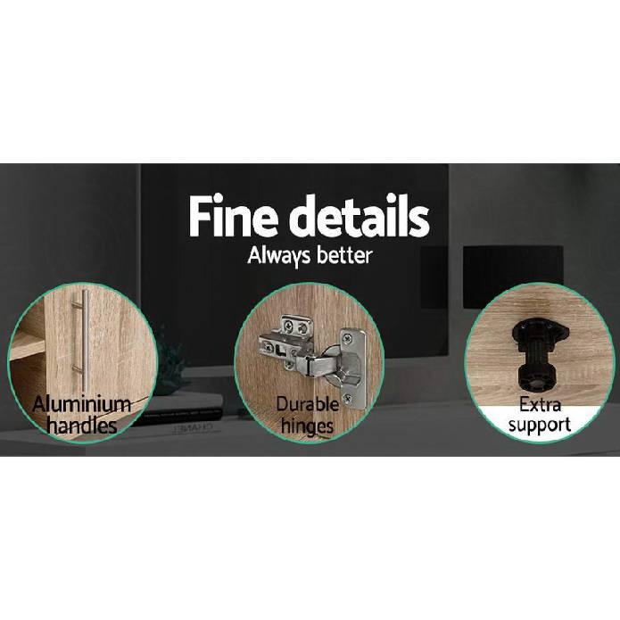 Artiss TV Cabinet Entertainment Unit Stand Storage Shelf Sideboard 140cm Oak