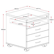 Rapidline Mobile Pedestal 4 Personal Drawers