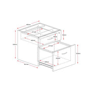 Rapidline Fixed Under Desk Pedestal - 1 Personal Drawer + 1 File Drawer
