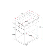 Rapidline 3 Drawer Slimline Steel Mobile Pedestal