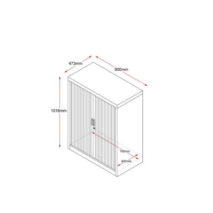 Rapidline 900W GO Tambour Door Cupboard With Shelvess