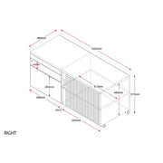 Rapidline Mobile Caddy Unit - Right Hand Tambour Door