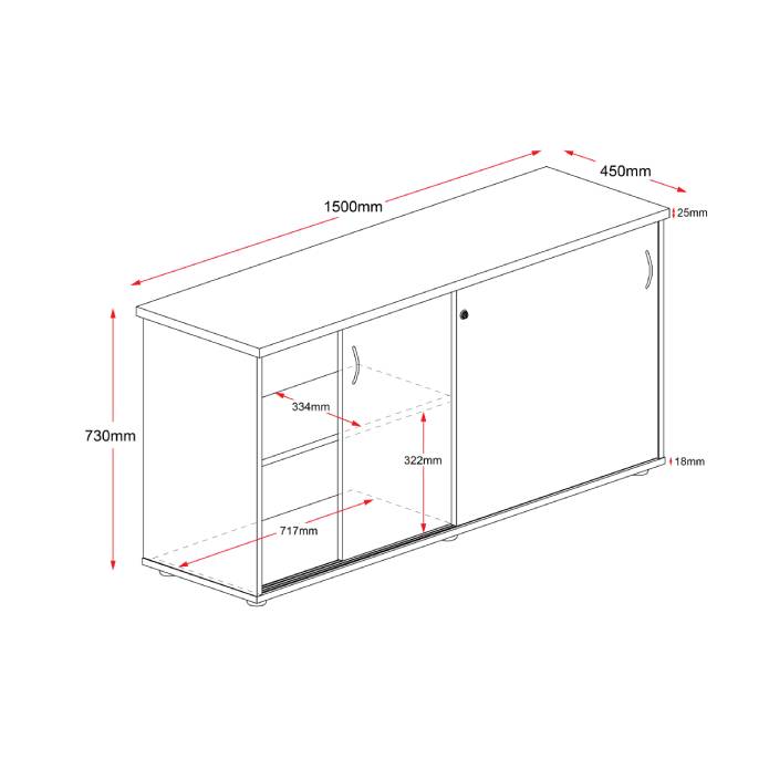 Rapidline Sliding Door Credenza