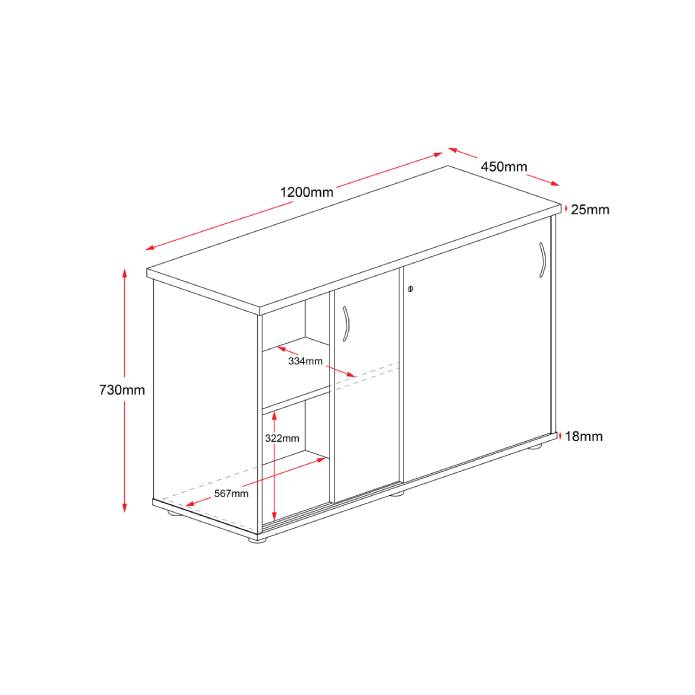 Rapidline Sliding Door Credenza