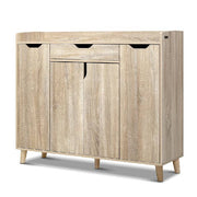 Artiss Shoe Cabinet Shoes Storage Rack 120cm Organiser Drawer Cupboard Wood