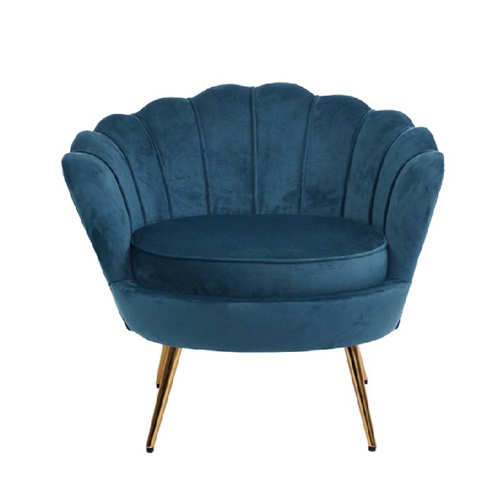 Artiss Armchair Lounge Chair Accent Retro Armchairs Lounge Shell Velvet Navy
