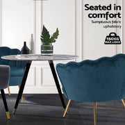 Artiss Armchair Lounge Chair Accent Retro Armchairs Lounge Shell Velvet Navy