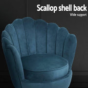 Artiss Armchair Lounge Chair Accent Retro Armchairs Lounge Shell Velvet Navy