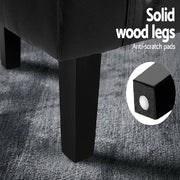 Artiss Armchair Lounge Chair Ottoman Tub Accent Chairs PU Leather Sofa Armchairs Black